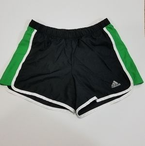 Black and Green Adidas Running Shorts Sz Sm